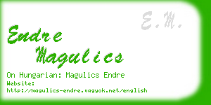 endre magulics business card